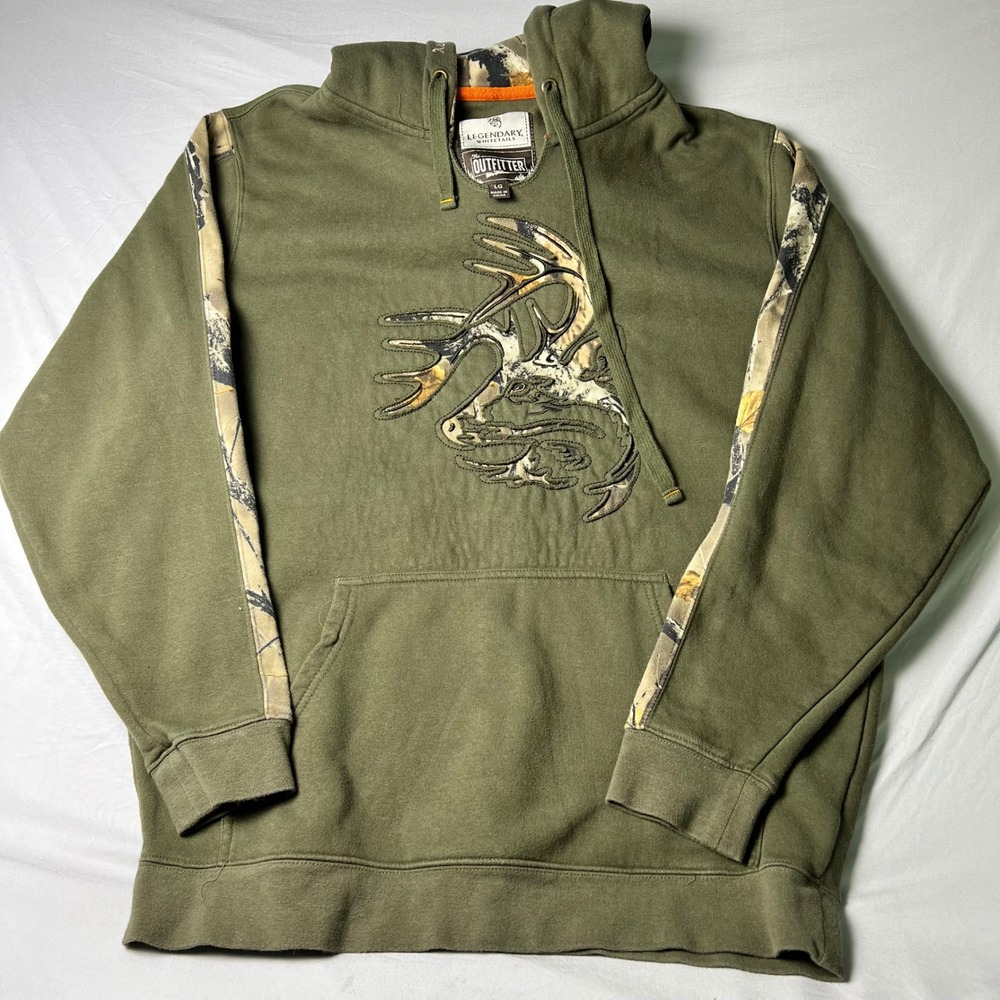 Legendary Whitetails The Outfitter Buck Hoodie Olive Green Camo Mens Large